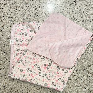Laura Ashley pink plush floral baby blanket
